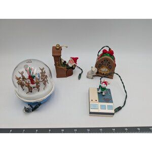 Hallmark Magic Motions Sounds Ornament Lot Answering Machine Telephone Radio
